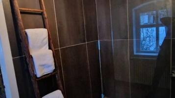 Regadera, amenidades de baño gratuitas, secadora de cabello, toallas