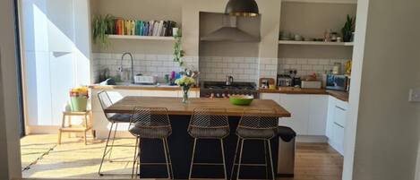 Fridge, oven, stovetop