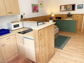 Fridge, microwave, stovetop, dishwasher