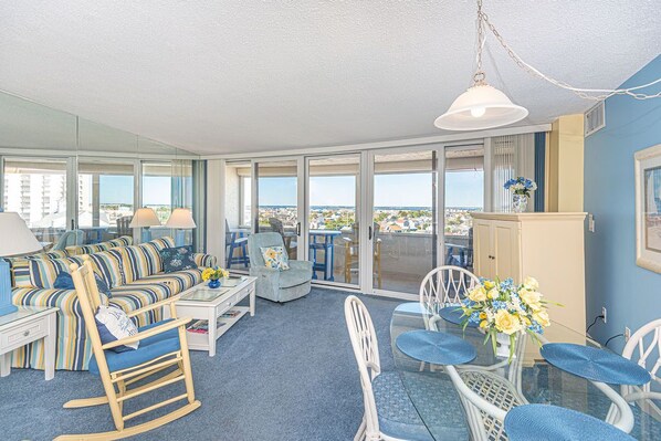 TV, DVD player - Beautiful sunset and ocean view from 2 Bedroom Condo with Free WiFi and an Outdoor Pool Located in Midtown Only Steps to Beach! (Ocean City)