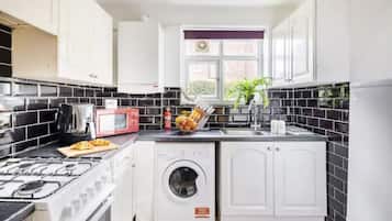 Microwave, oven, electric kettle, toaster