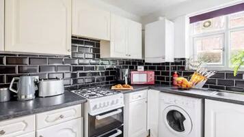 Microwave, oven, electric kettle, toaster