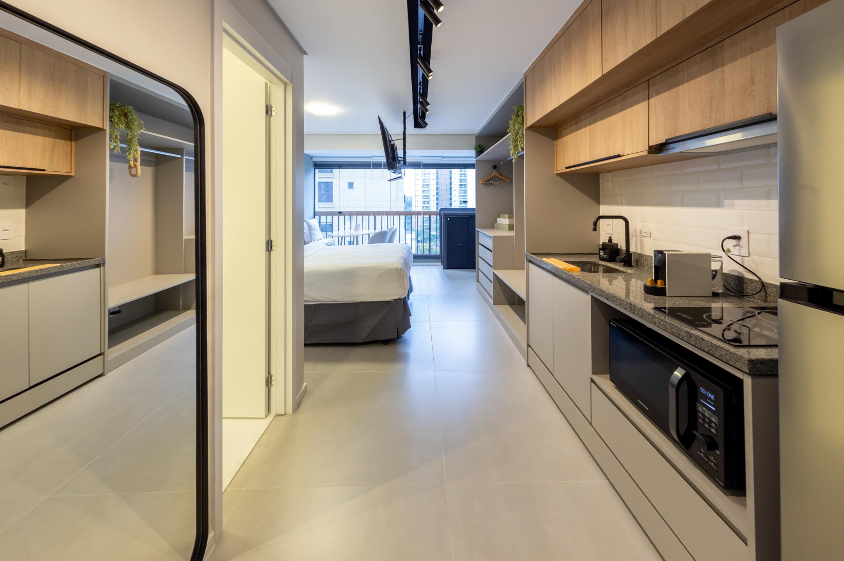 Studio, 1 Double Bed | Private kitchen | Full-sized fridge, microwave, stovetop, espresso maker