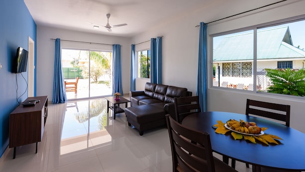 Living area - Blue Sky Self Catering  (Praslin Island)