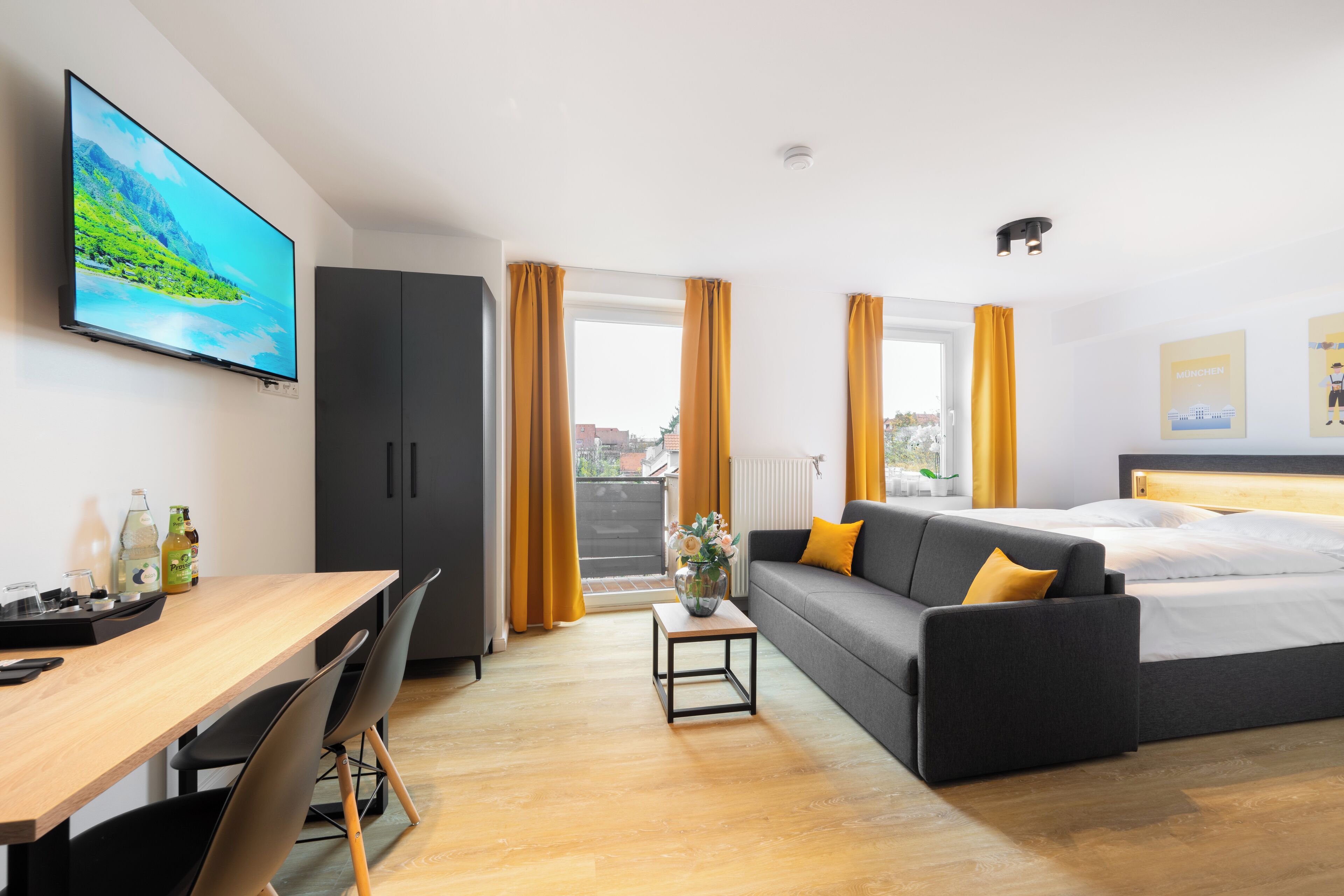 Deluxe-studiolejlighed - 1 queensize-seng med sovesofa | Allergivenligt sengetøj, gratis Wi-Fi