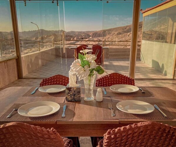 Daily buffet breakfast (JOD 7 per person) - Petra jewel luxury hotel (Wadi Musa)