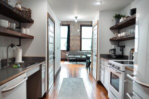 Private kitchen - Large Studio Suite in the Middle of Downtown JC (Johnson City)