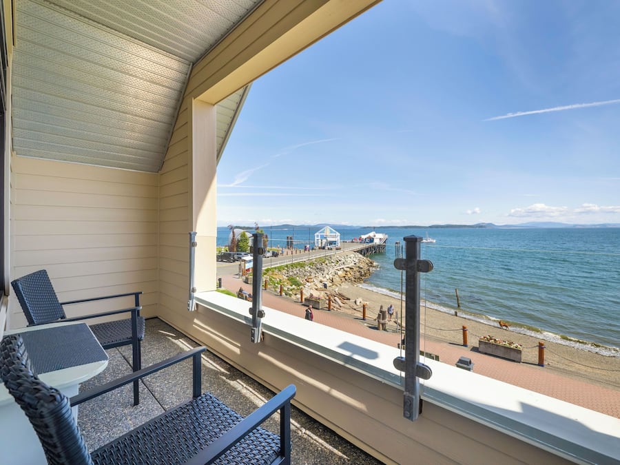 Suíte estúdio luxo, 2 camas Queen, vista para o oceano | Terraço/pátio