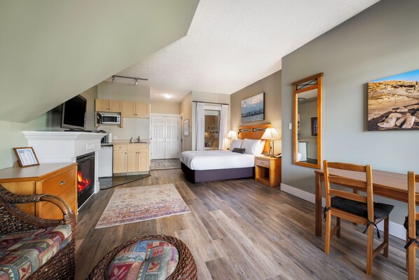 Hypo-allergenic bedding, desk, blackout curtains, iron/ironing board