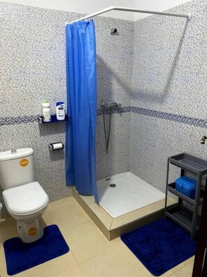 Secadora de cabello, toallas, jabón, shampoo 