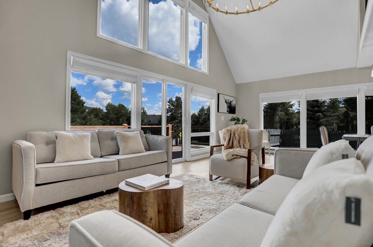 Télévision, cheminée, espaces bureaux