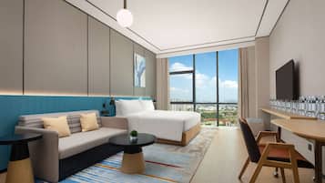 Room, 1 King Bed (W/Sb) | Living area | 16-inch LCD TV with satellite channels