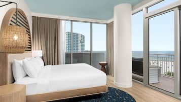 Superior kamer, 1 kingsize bed, balkon, aan zee | Lakens van Egyptisch katoen, luxe beddengoed, pillowtop-bedden