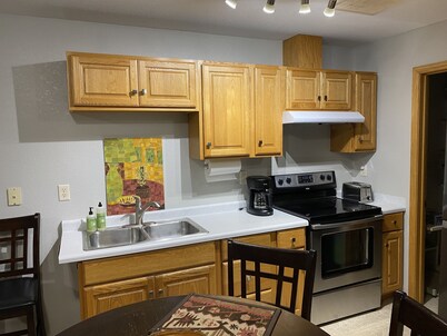 2 bedroom apartment in downtown Zumbrota.  Sleeps 4-6.