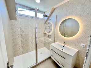 Shower, hair dryer