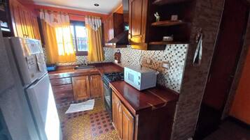 Fridge, microwave, oven, electric kettle