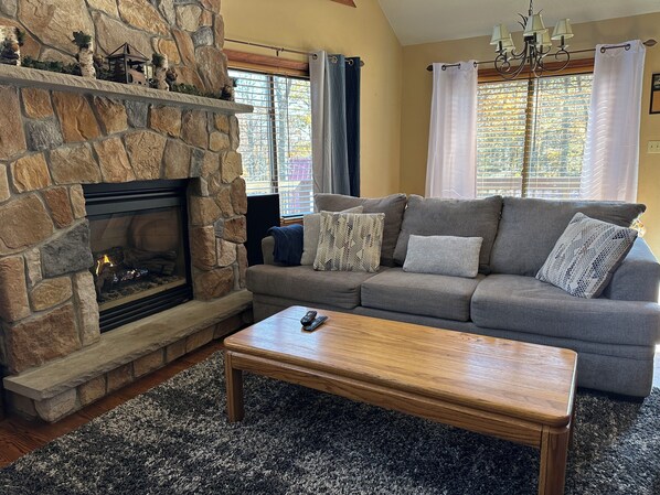 Smart TV, fireplace, video games