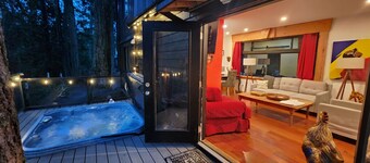 Unique experience, forest house, wild life viewing, Hot Tub/fire pit, pool tbl.