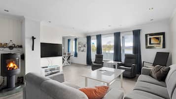 Télévision, cheminée