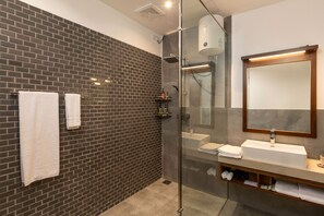 Dusche, Regendusche, Designer-Toilettenartikel, Haartrockner