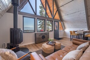 TV, fireplace - Breathtaking Mountain/Lake View, A Frame, Dogs OK- Nightingale Lakeview (Carnelian Bay)