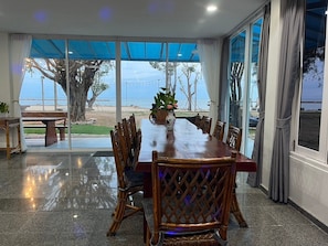 Four-Bedroom Villa - Beach Front | Living area | Flat-screen TV - Chang Phueak Chao Samran Beach (Phetchaburi)