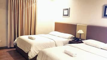 Desk, free WiFi, bed sheets