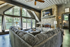 Smart TV, fireplace, video games, table football