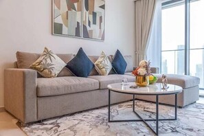 Luxury Apartment | Living area - Vogue Downtown - Burj Royale (Dubai)
