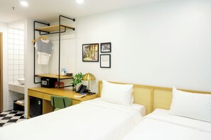 Deluxe Twin City View | Bộ trải giường bằng vải cotton Ai Cập, bộ đồ giường cao cấp 