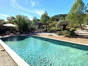 Outdoor pool, a heated pool - Luxury villa in Gordes With Exceptional Views, Not Overlooked, Sleeps 16 (MURS)
