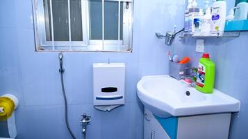 Towels, soap, toilet paper