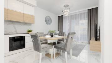 Apartment, 1 Bedroom, Sauna | In-room dining