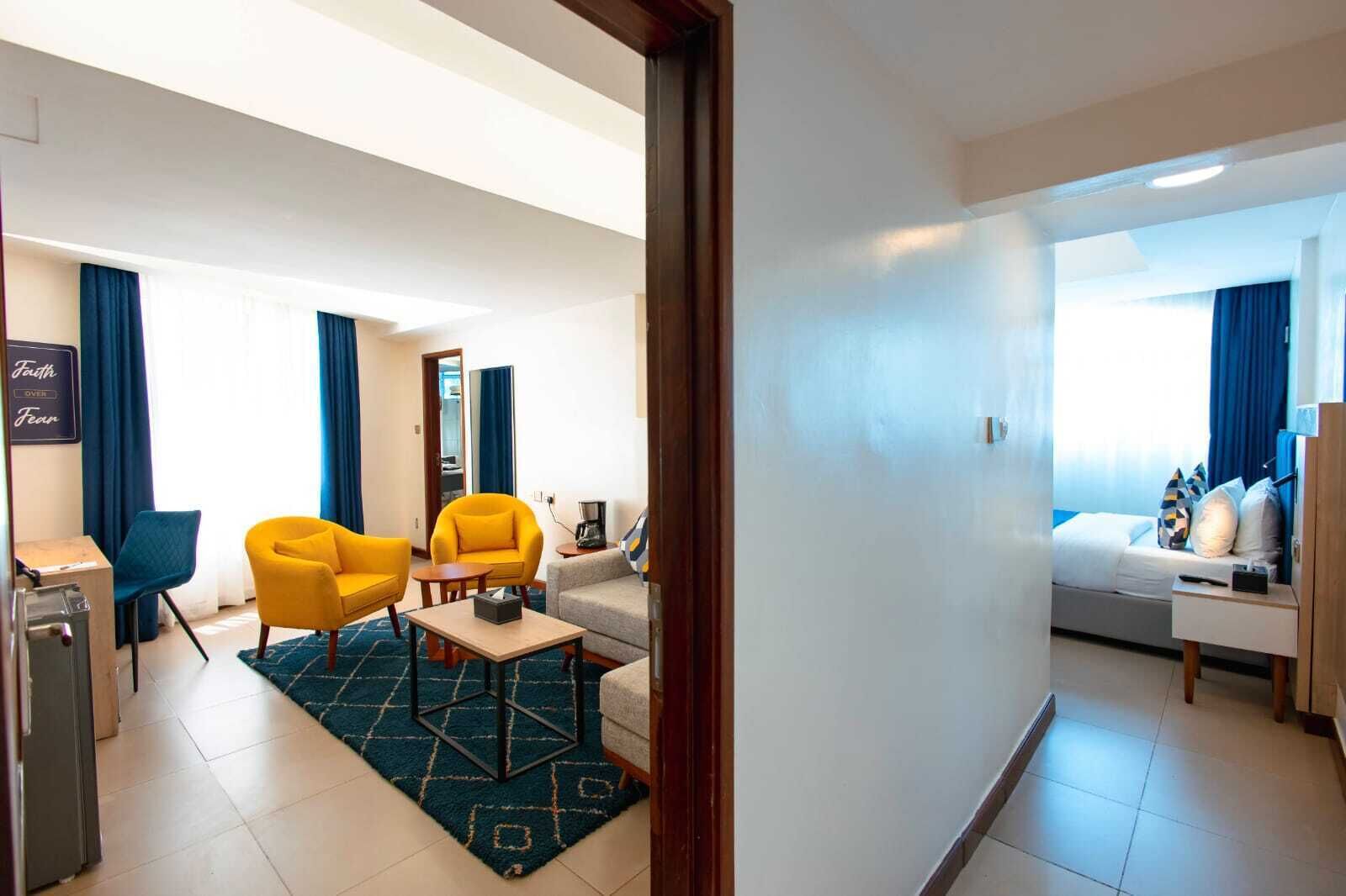 Suite | 1 slaapkamer, een kluis op de kamer, een bureau