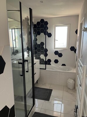 Shower, hair dryer