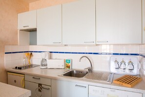 Fridge, microwave, dishwasher, coffee/tea maker - 200m from the beach, seaview flat for 2 (Plobannalec-Lesconil)