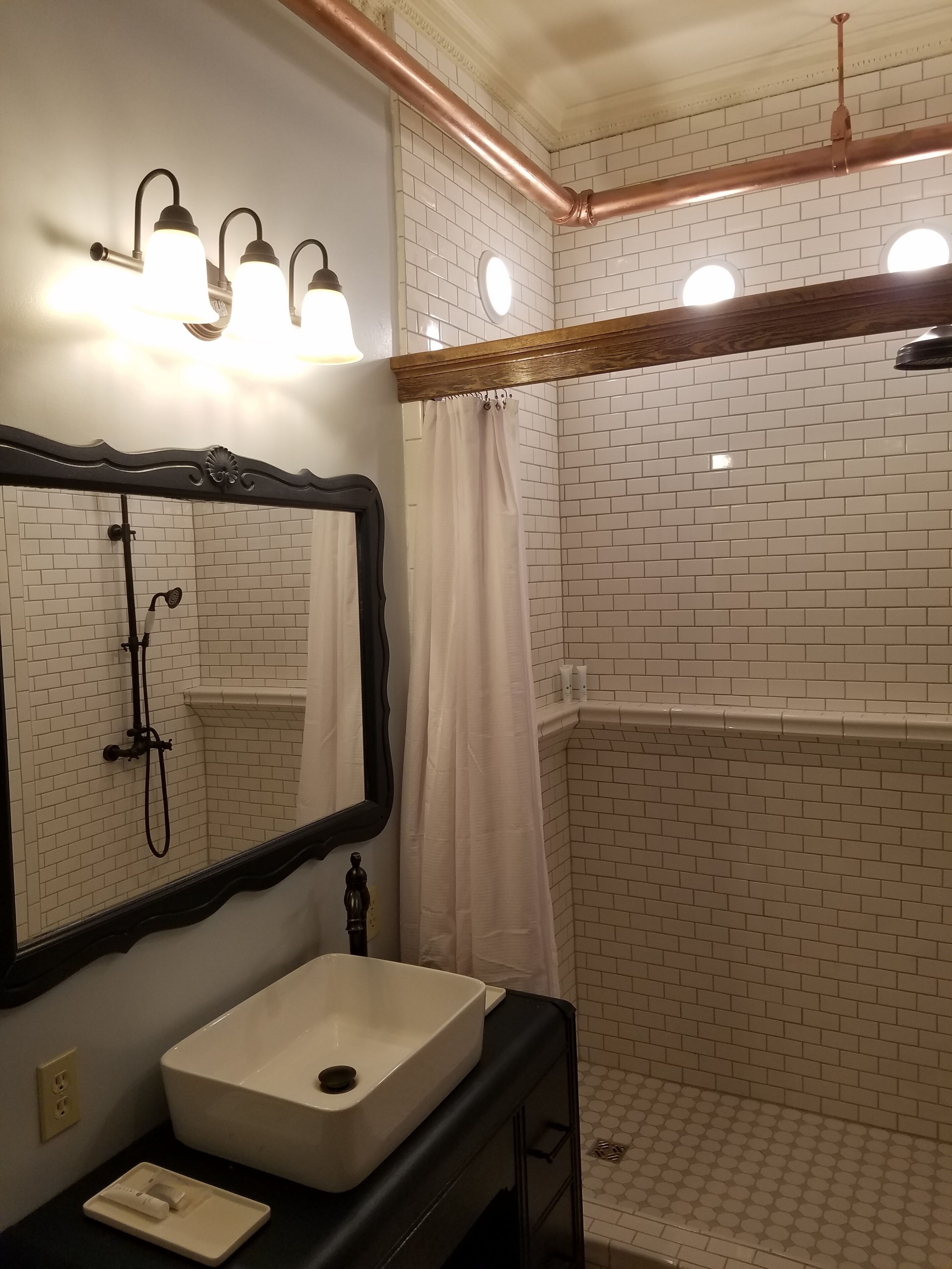 Hair dryer, towels