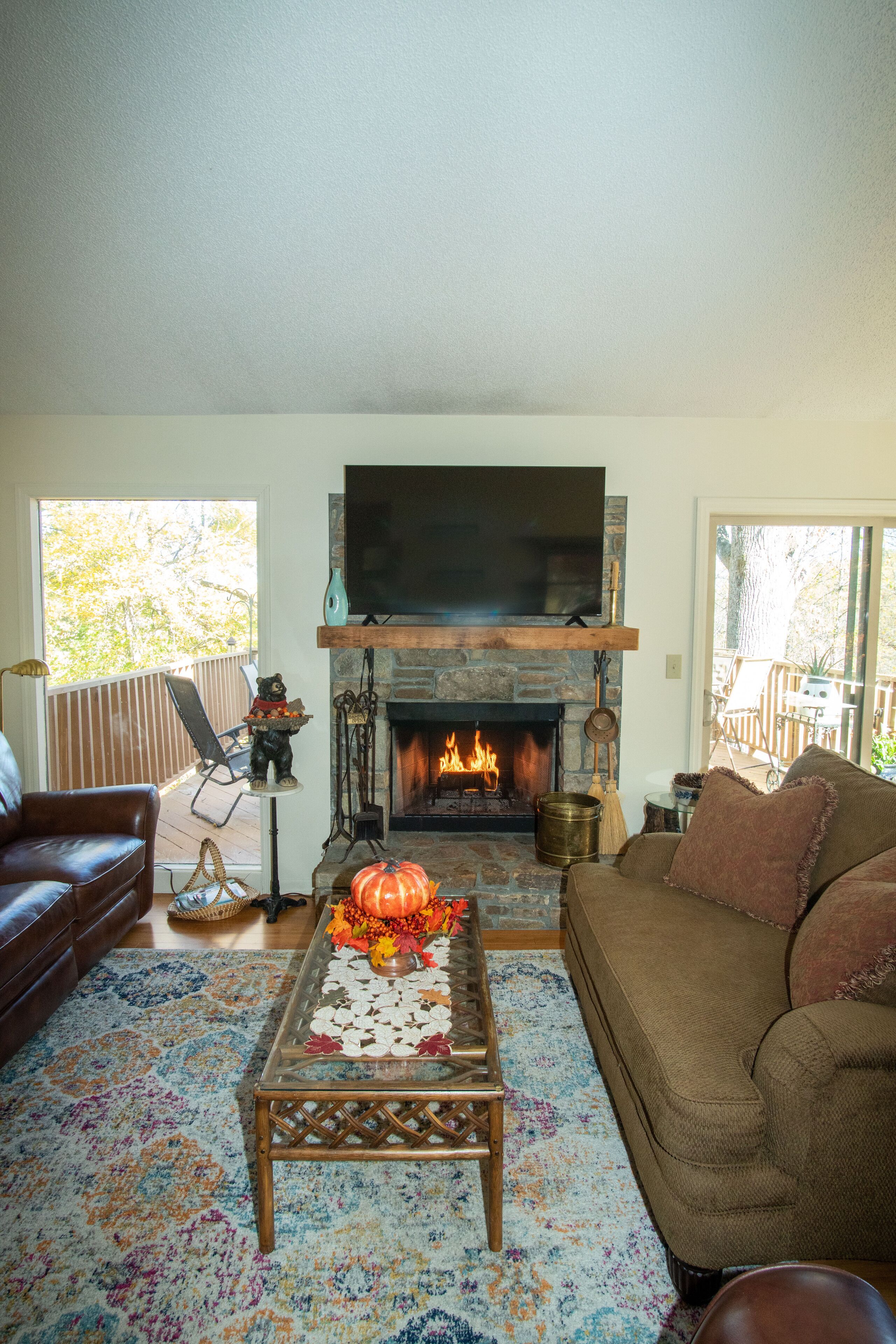 Smart TV, fireplace, computer monitors, printers