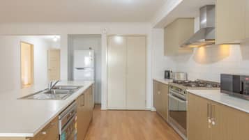 Fridge, microwave, stovetop, dishwasher