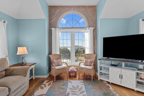 Televisie, een open haard en videospelletjes