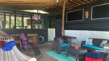 Family Mobile Home, Ocean View | Living area | 32-inch Smart TV with cable channels