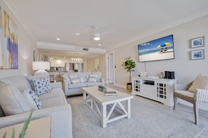 Smart TV - 106 Seagate – Beachfront Comfort with Gulf Views, Pool, Balcony & Walkable Dining (Indian Shores)