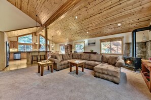 Smart TV, fireplace, video games, DVD player