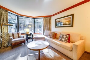 Fernseher, Kamin, Musikbibliothek, Arbeitsbereiche