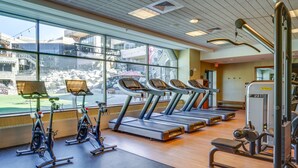 A gym with treadmills, stationary bikes, and weight machines. - Breathtaking Olympic Valley Gem: Walk to Chairlift (Olympic Valley)