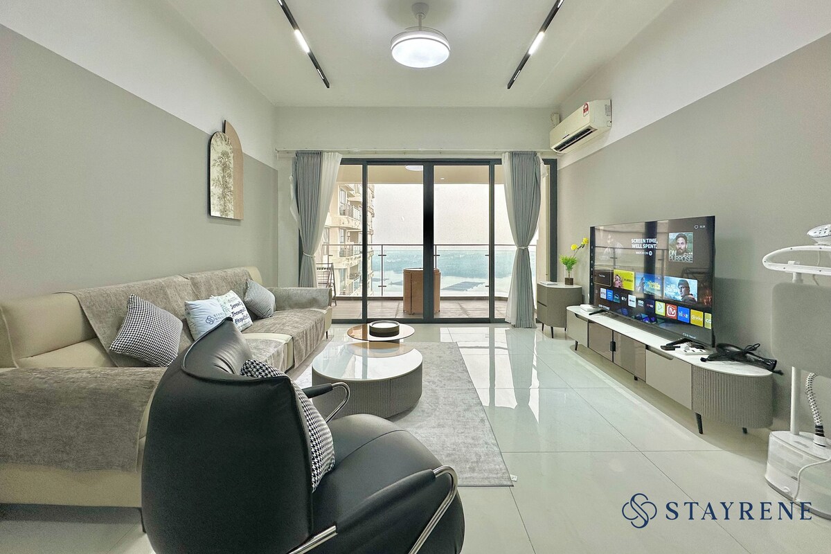 Superior Apartment, 4 Bedrooms, Sea View | Living area | 55-inch Smart TV with cable channels, Netflix, streaming services