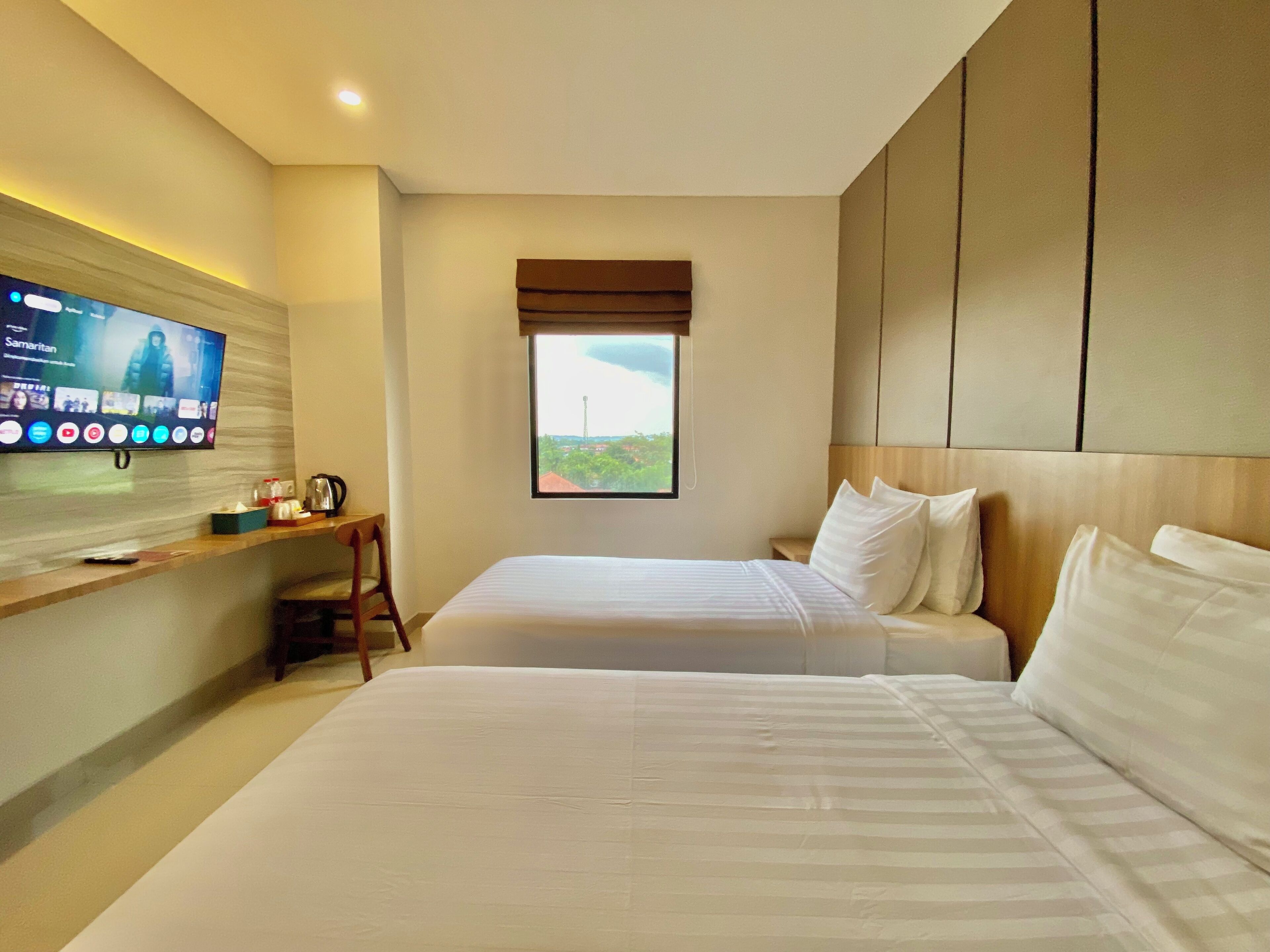 Chambre Deluxe avec lits jumeaux | Wi-Fi gratuit, draps fournis