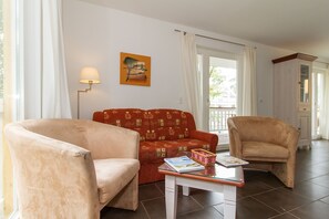 Télévision, cheminée, chaîne hi-fi