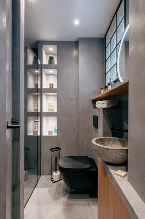 Shower, hair dryer, towels - Sunrise Synergy, by Veeve (Paris)