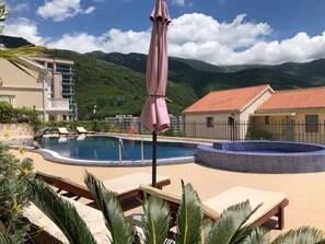 Seasonal outdoor pool - Sunset Seaview Two Bedroom Apartment (Becici)
